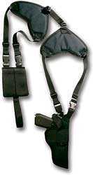 Bulldog Cases Deluxe Horizontal Shoulder Holster Ambidextrous Black 2.5" Large Revolver Ammo Pouch WSHD