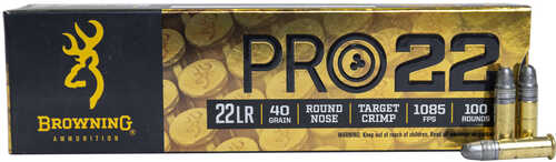22 Long Rifle 40 Grain Lead Round Nose 100 Rounds Browning Ammunition