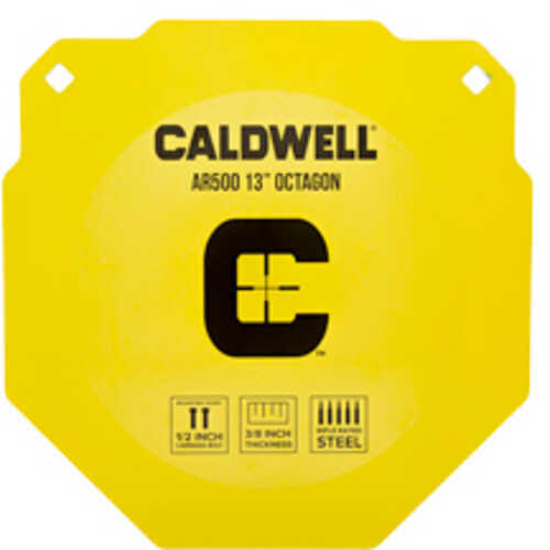 Caldwell AR500 13" Octagon Steel Target Yellow 1116695