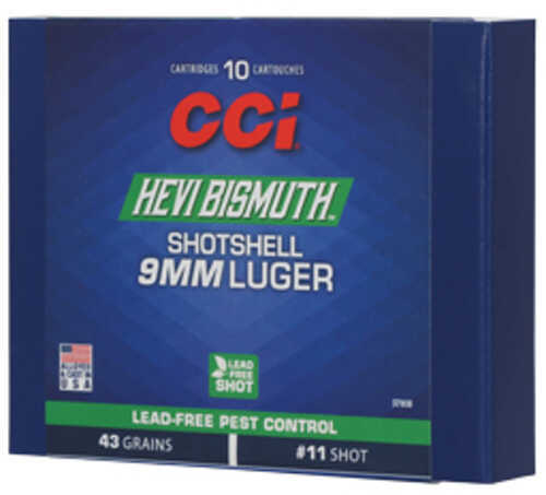 CCI Ammunition Hevi-Bismuth 9MM Bismuth Shot 10 Round Box 3790B