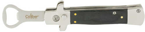 Caliber Gourmet Switchblade Style Bottle Opener Black and Silver CBG-BF-1024