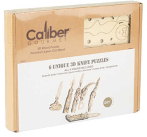 Caliber Gourmet Wood Knife Puzzles 6 Pack Brown CBG-PZ-03K