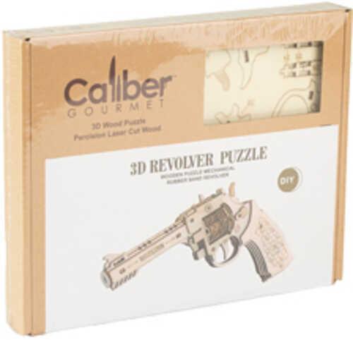 Caliber Gourmet Wood Revolver Puzzle Brown CBG-PZ-4R