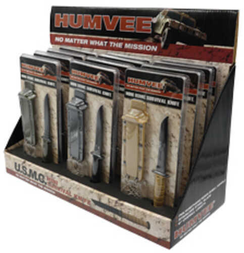 Caliber Gourmet Humvee Neck Knife Display 12 Piece Black/Khaki/Green HMV-DB-USMC