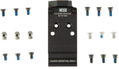 C&H Precision V4 Optic Mounting Plate Glock Dovetail Fits Optic Ready CZ Shadow 2 Trijicon RMR/SRO Holosun 407C/507C/507