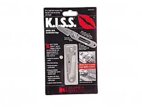 Columbia River Knife & Tool K.I.S.S. Folding 420J2/Bead Blast Combo Tanto Point Thumb Stud/Pocket Clip 2.25" Bead-