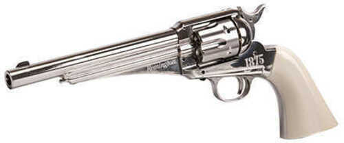 Crosman 1875 CO2 Pistol .177 Pellet/BB 450FPS 6.5" Barrel White Grips High Polish Finish Silver 6 Round BB/Pellet Capaci