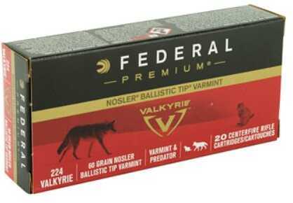 224 Valkyrie 60 Grain Ballistic Tip 20 Rounds Federal Ammunition