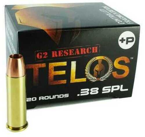 G2 Research Telos 38 Special +P 105 Grain Lead Free Copper 20 Round Box California Certified Nonlead Ammunition G00618