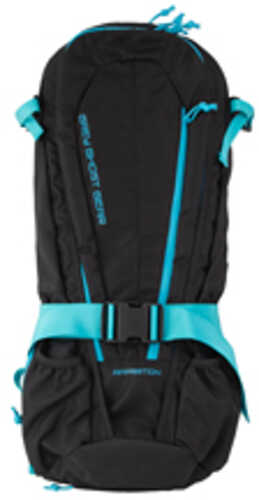 Grey Ghost Gear Apparition SBR Bag Backpack Can Fit a 10.5" or Shorter SBR Solid Black with Cyan Zips 27" Height Without