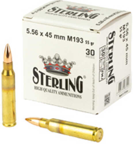 Sterling M193 556NATO 55 Grain Full Metal Jacket 30 Round Box 8698779967222