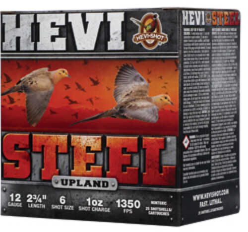 HEVI-Shot Hevi-Steel Upland 12 Gauge 2.75" Chamber #6 Shot Steel Pellets 25 Round Box HS61266