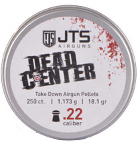 JTS Group Dead Center .22 Caliber Pellets Domed Tip 18.13 Grain 250 Per Tin JAC100