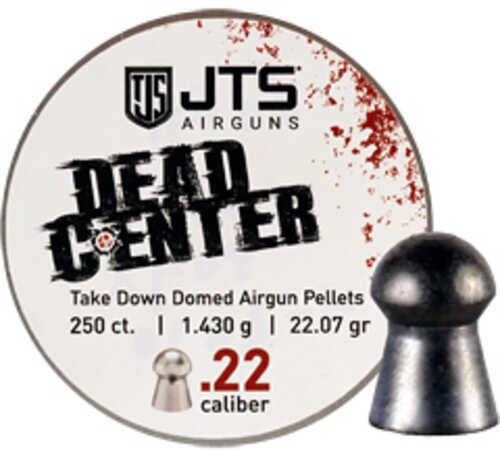JTS Group Dead Center .22 Caliber Pellets Domed Tip 21.53 Grain 250 Per Tin JAC110