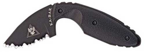 KABAR TDI Law Enforcement Fixed Blade Knife AUS 8A/Black Serrated Drop Point Nylon Sheath 2.3" Black Zytel Box 1481