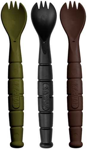KABAR Field Kit Spork Survival Tool Three Pack Brown Green and Black Creamid Construction 9909MIL