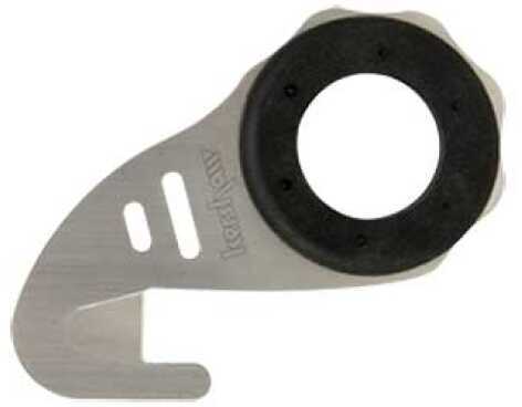 Kershaw Zipper Fixed Blade Knife 420J2/Satin Plain Gut Hook .5" Satin With Black Rubber Clam Pack 2520