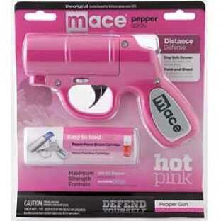 Mace Security International Pepper Gun Spray 28gm Sprays Up To 25ft Pink 80404