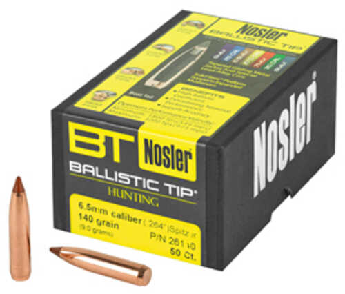 Nosler Ballistic Tip Hunting Bullets 6.5mm 140 gr. Spitzer Point 50 pk. Model: 26140