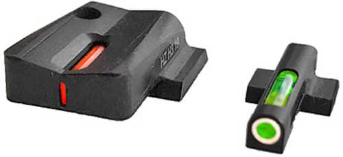 Hi-Viz LightWave H3 Express Fits Smith & Wesson M&P SHIELD Tritium/Fiber Optic Night Sights Green Front with White Ring 