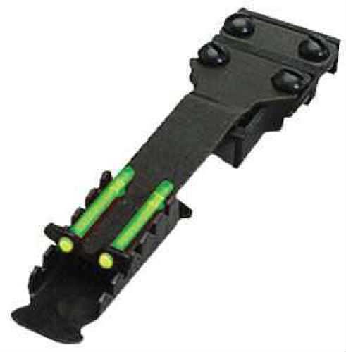 Hi-Viz Green 2 dot adjustable rear sight (small). Fits vent rib widths from 1/4" to 5/16" wide. Installs with screws no