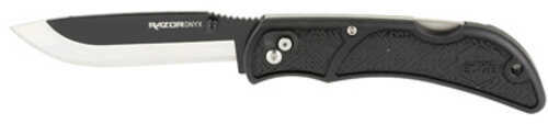 Outdoor Edge Razor Onyx Folding Knife Plain Edge 3.5" Blade Length Includes (3) Drop Point Blades Matte Finish Black Gri
