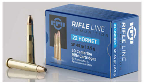 Prvi Partizan Standard Rifle 22 Hornet 45 Grain Soft Point 50 Round Box PP22H