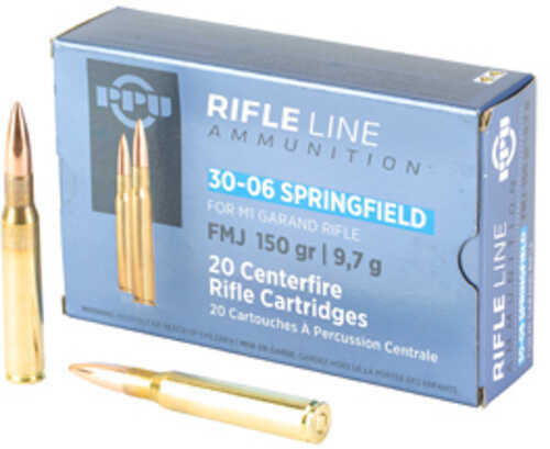 Prvi Partizan Standard Rifle 30-06 Springfield 150 Grain Full Metal Jacket 20 Round Box PP3006G