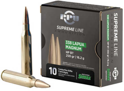 Prvi Partizan Supreme 338 Lapua 250 Grain Boat Tail Hollow Point 10 Round Box PPMK338