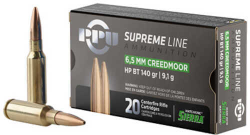 Prvi Partizan Supreme 6.5 Creedmoor 140 Grain Boat Tail Hollow Point 20 Round Box PPMK65C