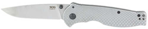 SOG Knives & Tools Flash II FL Folding Knife 3.4" Drop Point Blade 8Cr13MoV Blade Steel Straight Edge Satin Finish Silve
