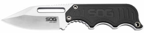 SOG Knives & Tools Instinct Fixed Blade Knife 2.3" Straight Edge Clip Point Black Stainless Steel and G10 Handle 5Cr15Mo
