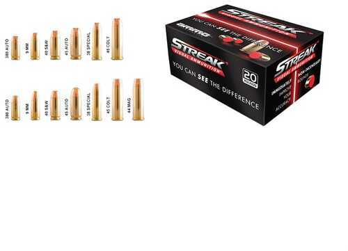 STREAK Ammunition Visual Ammunition, 9MM, 124 Grain, Total Metal Coating