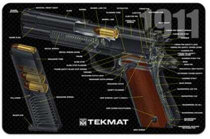 TekMat 1911 Pistol Mat 3D Cut Away 11"x17" Black 17-1911-CA