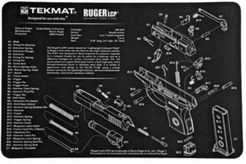 TekMat RUGER LCP Pistol Mat 11"x17" Black Includes Small Microfiber TekTowel Packed In Tube R17-RUGERLCP