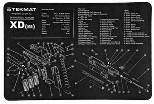 TekMat Springfield XDM Pistol Mat 11"x17" Black Includes Small Microfiber TekTowel Packed In Tube R17-XDM