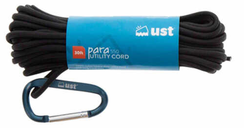 UST - Ultimate Survival Technologies Para 550 Utility Cord 100 Foot 100% Nylon Includes Carabiner Black  