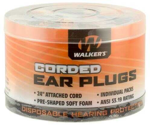 Walkers Foam Ear Corded Plugs 50 Pair Jar