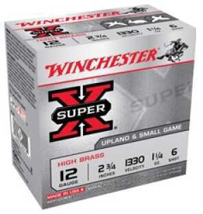 12 Gauge 2-3/4" Lead #6  1-1/4 oz 25 Rounds Winchester Shotgun Ammunition