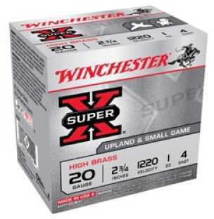 20 Gauge 2-3/4" Lead #4  1 oz 25 Rounds Winchester Shotgun Ammunition