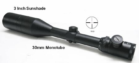 Vector Optics Low Light All Range Rifle Scope 2.5-10X56 30mm Mono Tube Construction. With 3 Inch Sun Shade.