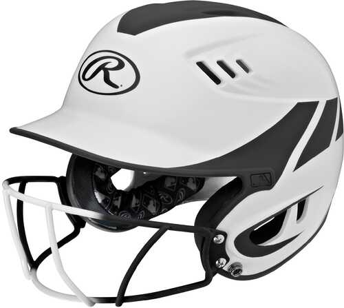 Rawlings Velo Senior 2-Tone Home Softball Helmet Mask-Blk