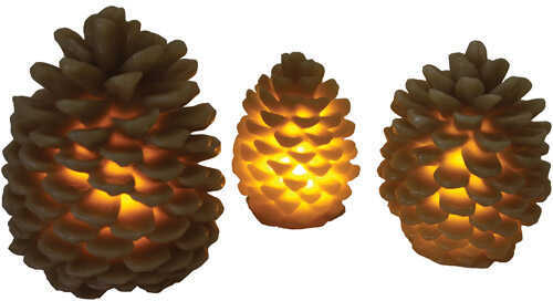 Rivers Edge 3 Piece Led Pine Cone Candle Set 1015