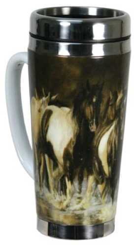 Rivers Edge 16Oz Ceramic/Ss Mug-Horse 1060