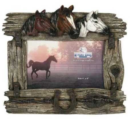 Rivers Edge 3 Horse W/Barbed Wire Picture Frame 1100