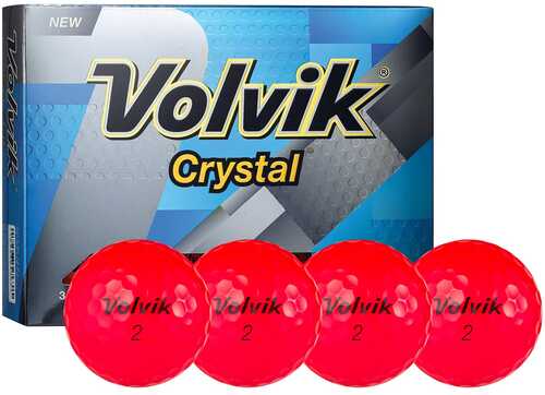 Volvik Crystal 3 Pc Golf Balls (Ruby Red)