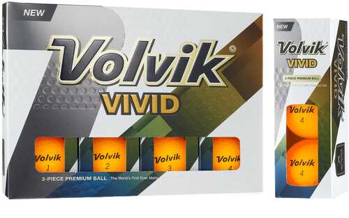 Volvik Vivid 3 Pc Golf Balls - Matte Orange