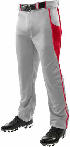 Champro Adult Triple Crown Baseball Pant Grey Scarlet Medium