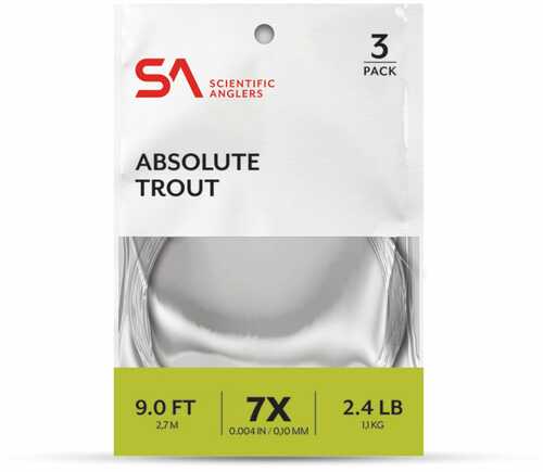 Scientific Anglers Absolute Trout 7.5 ft 3X Leader 3 Pk