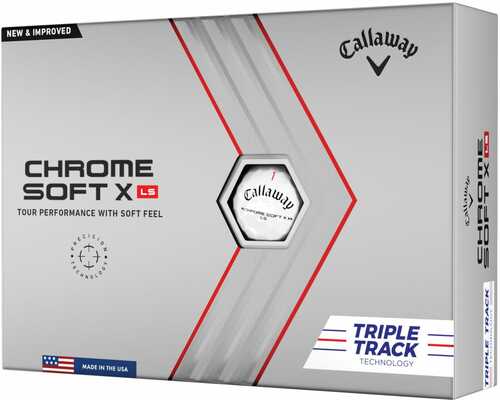 Callaway Chrome Soft X Ls 22 Triple Trk Golf Balls 12pk Whte